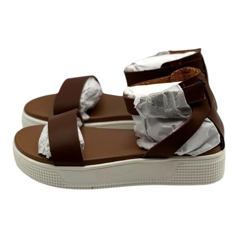Mia Kids Cognac Little Ellen Platform Ankle Strap Sandals Size 13
